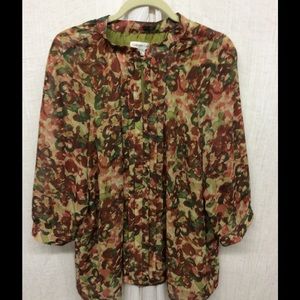 COLDWATER CREEK Floral Print Blouse Plus Size 2X