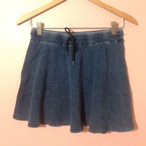 Denim-wash Circle Skirt