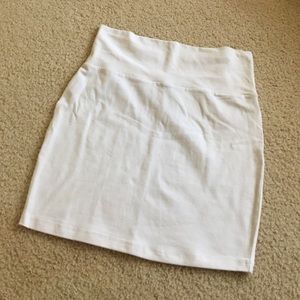 White mini skirt