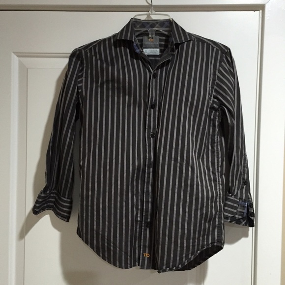 Thomas Dean Button Up Boys Dress Shirt Size S