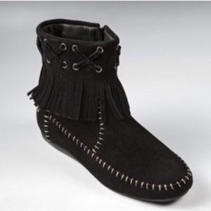 Black Moccasin Booties