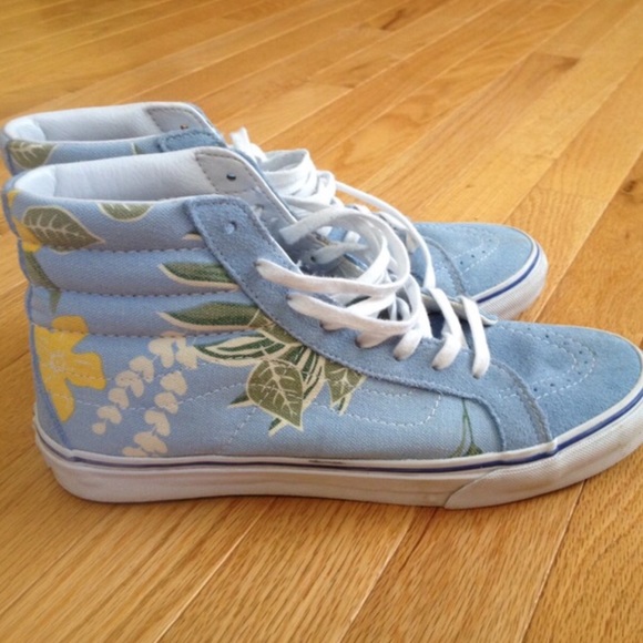 Blue Floral High Top Vans