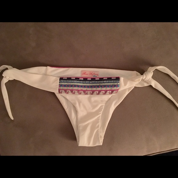 Mara Hoffman Tie Side White Bikini Bottom NWOT