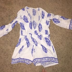 Plunge neck romper