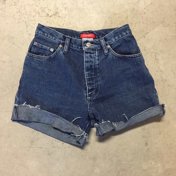 🔵High-waisted Denim Shorts