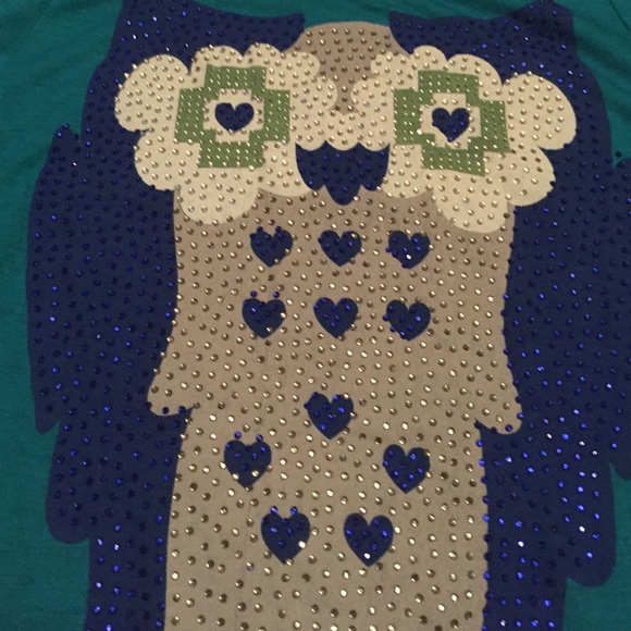 Owl glitter top NWT - Picture 2 of 3