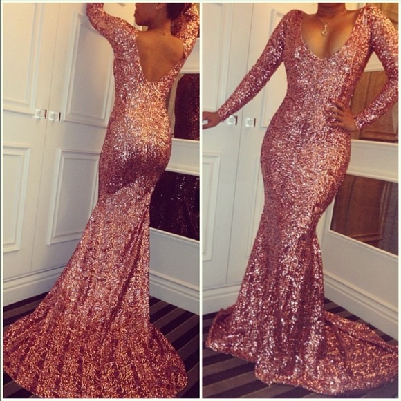 Gold Sequin Prom Dress size 4