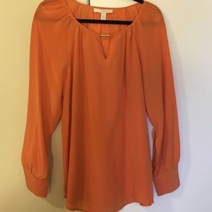 Banana Republic Silk Long Sleeved Orange Blouse
