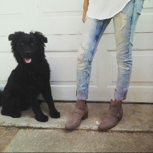 //The Becca// taupe cutout buckle booties - Picture 2 of 4