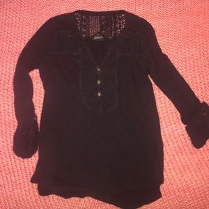 Quarter sleeve lucky brand- black shirt