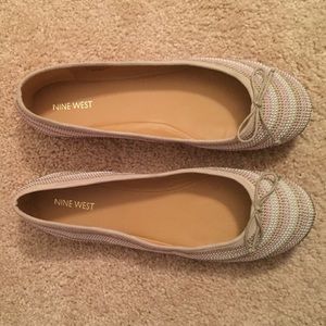 nine west glitter ballet flat shoes