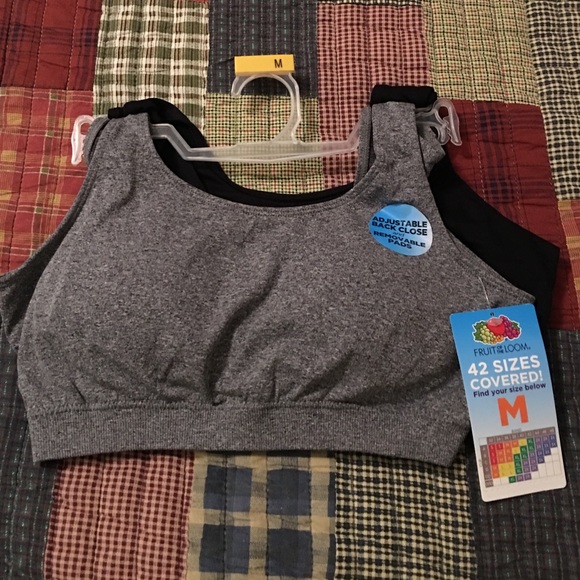 Fruit of the loom sports bras size medium