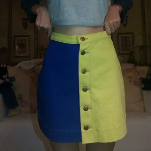 Denim Button Front Skirt.