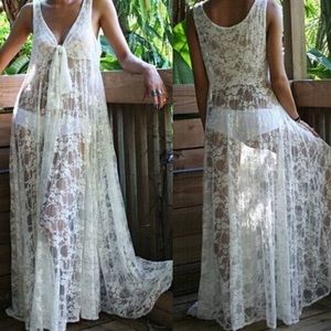 Sexy Lace swimwear Maxi cocktail cover