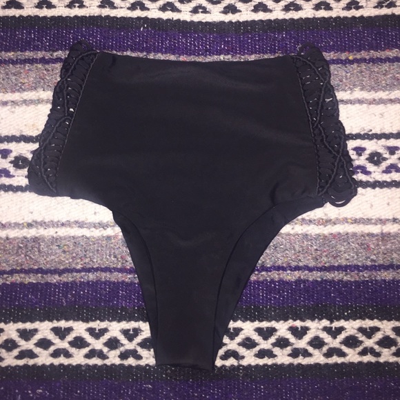 Mikoh High Waisted Black Bikini Bottoms