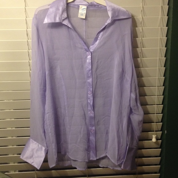 Made in the USA Lt purple sheer silk coverup