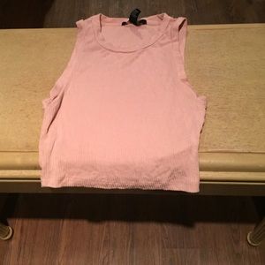 F21 light pink fitted crop tank