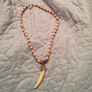 Wooden beaded Horn choker