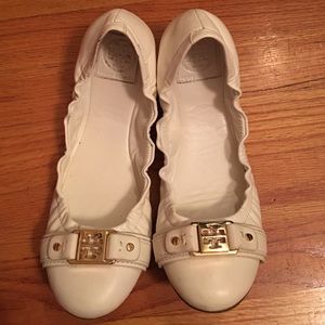 Tory burch white flats