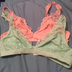 Pink by Victoria's Secret lace Bralettes