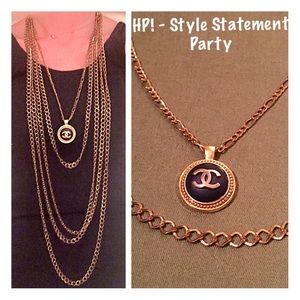 SALE 40% OFF 💞2x HPCHANEL Gold Button Necklace