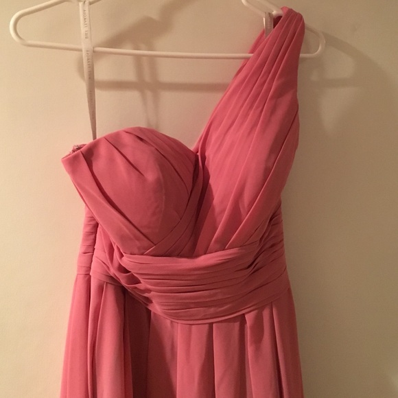 One shoulder Bill Levkoff bridesmaid dress