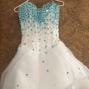 Blue and white short HC dress