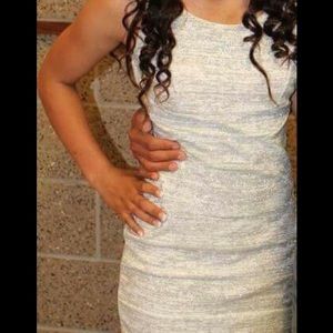 Short silver sparkly dress