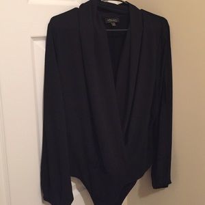 Chic! Thalia plunging neckline bodysuit - shirt