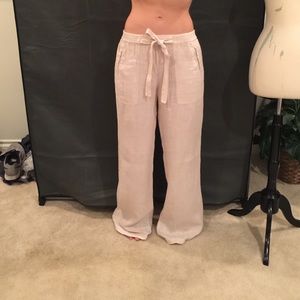 Linen pull up pants