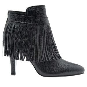 Maria leather fringe ankle boots