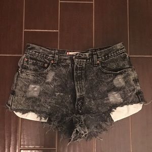 Distressed Levi High Waisted Cutoff Jean Shorts