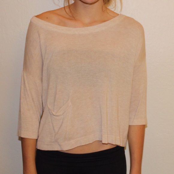 H&M tan cropped long sleeve