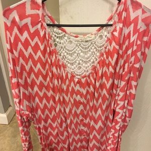 Soft lace back shirt