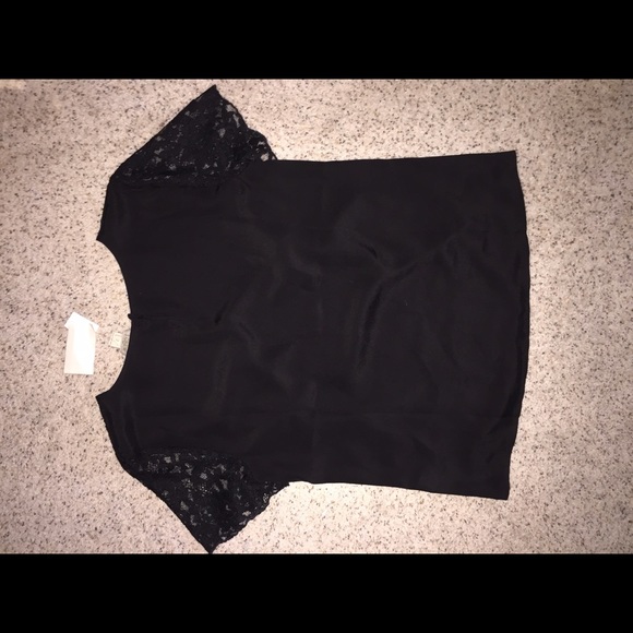 black lace top from J.Crew