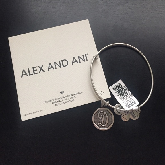 NWT: Alex & Ani "D" Silver initial Bracelet