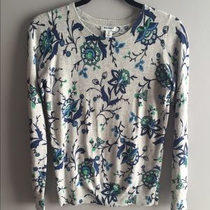 XS Old Navy grey floral sweater
