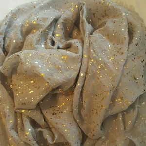 Tan and gold speckled scarf