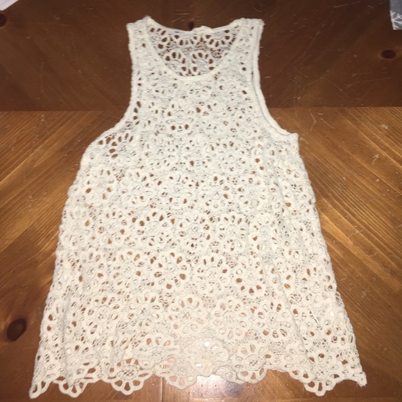 See through flower tank top