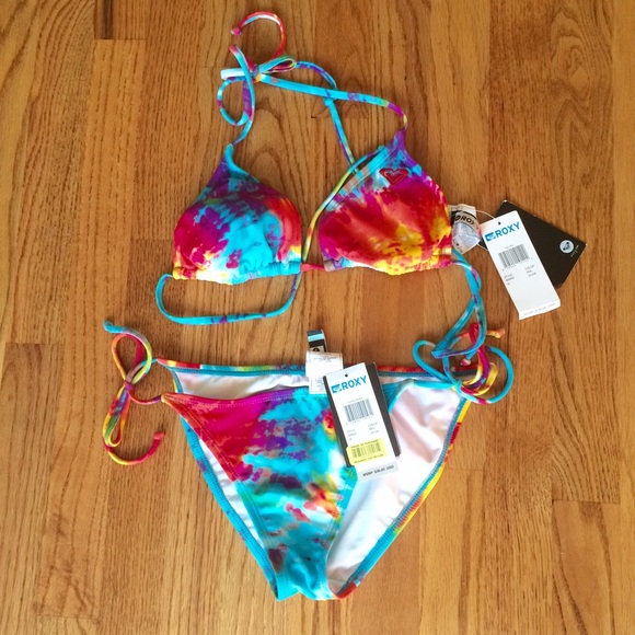 NWT Roxy tie dye string bikini