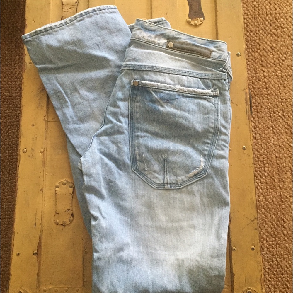 H&M BRAGG DISTRESSED VINTAGE LIGHT WASH JEANS BOOTCUT JEANS 29 x 32