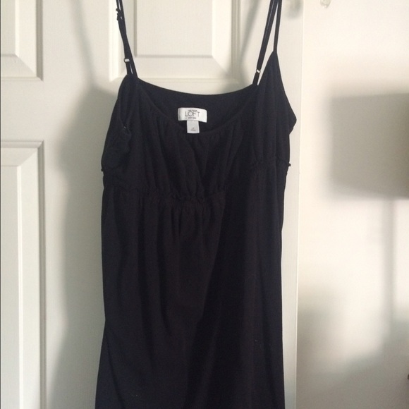 Loft cotton black dress