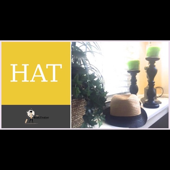 END of SUMMER SALE: Tan/Black Straw Fedora