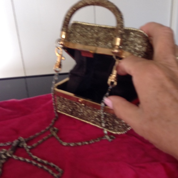 Golden beaded & sparkling bag - Picture 2 of 4