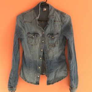 denim button down shirt