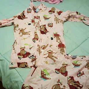 Nick and Nora sock monkey pajamas