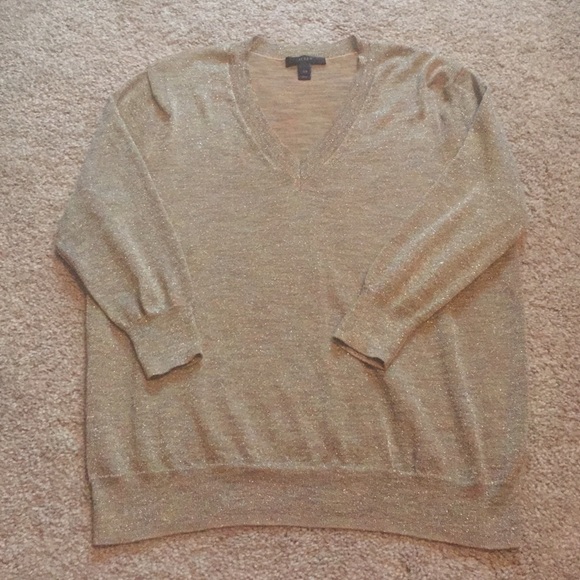 Glittery J. Crew Quarter Sleeve Top