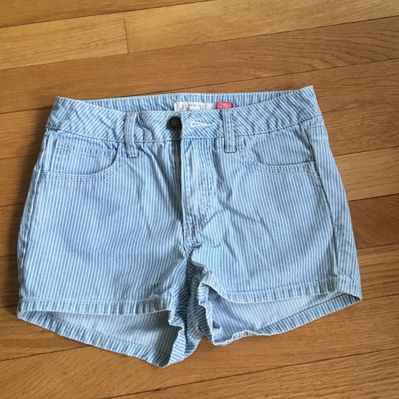 Pinstripe Denim Shorts