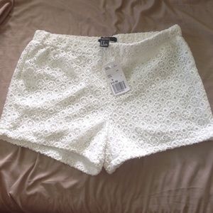 White Lacey shorts