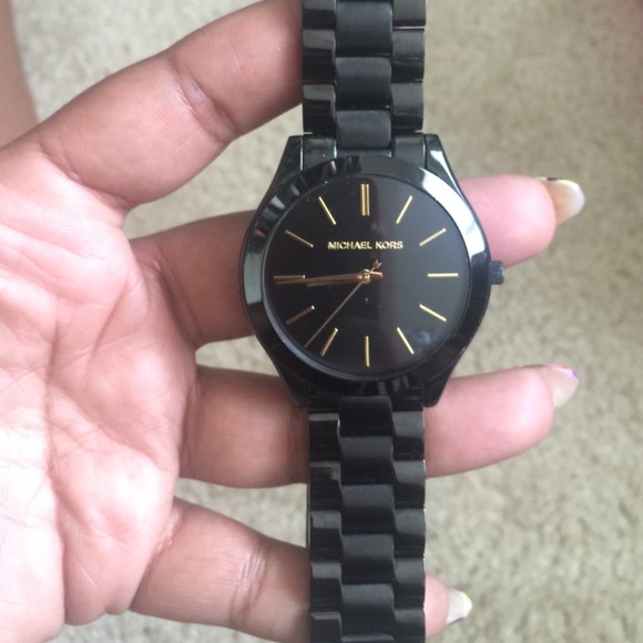 Black and Gold Michael Kors watch